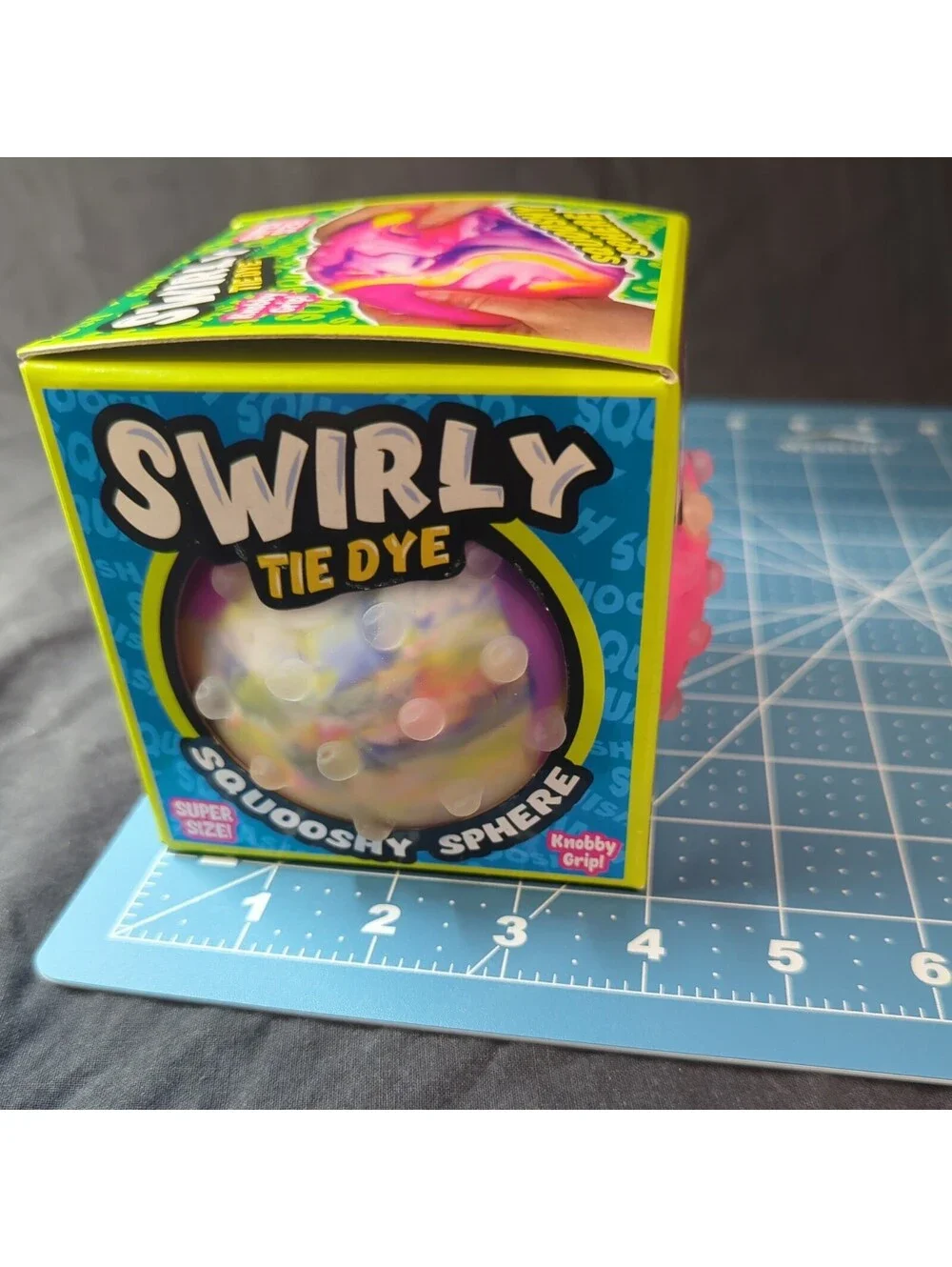 Squishy Swirly Tie Dye Squooshy Sphere Ja-Ru Super Size-Jumbo Stress Toy -NEW